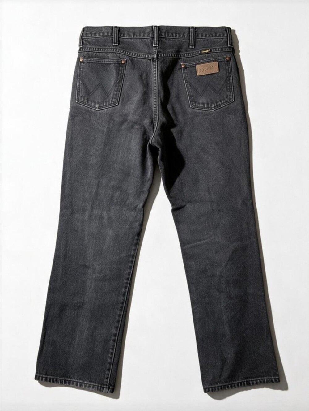 Vintage Wrangler Mens 34x32 936WBK Black Slim Fit Cowboy Cut Denim Jeans USA